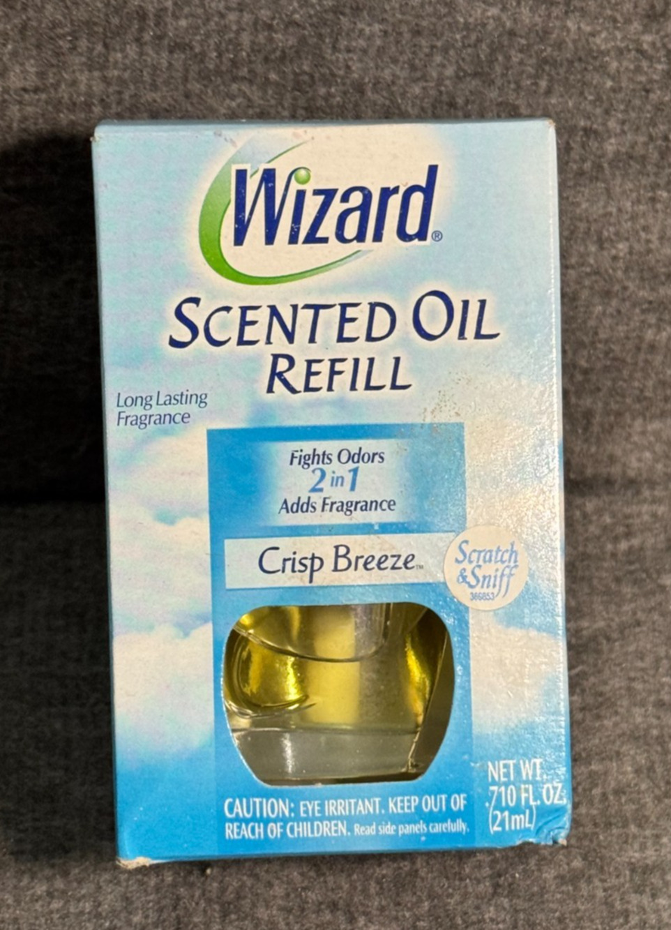 Vtg Wizard By Airwick Scented Oil Refill NEW Crisp Breeze Y2K New Old Stock